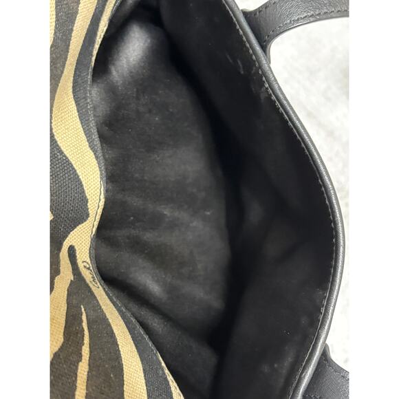 Coach Taylor Black Tan Zebra Print Canvas Satchel Purse F27009 #63833 - Picture 8 of 11